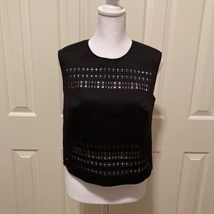 Clover Canyon Laser Cut Black Crop Top Size XS Festival ~ Trending!